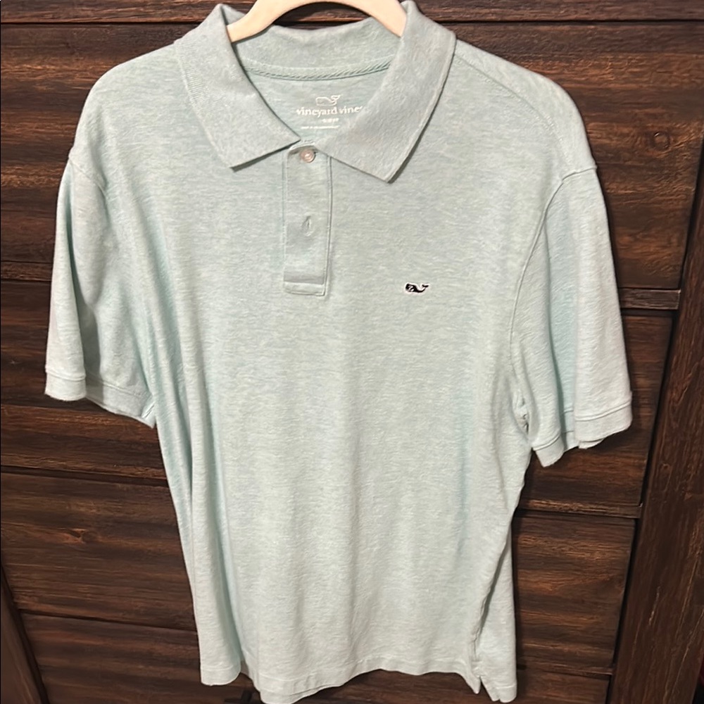 Vineyard Vines Men's Light Green Polo Shirt